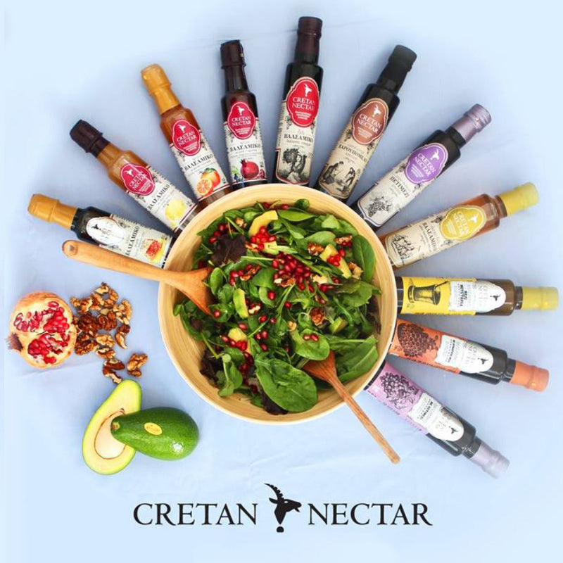 Cretan Nectar Balsamic Glazes, Vinegars, Carob Syrup and Grape Molasses Range